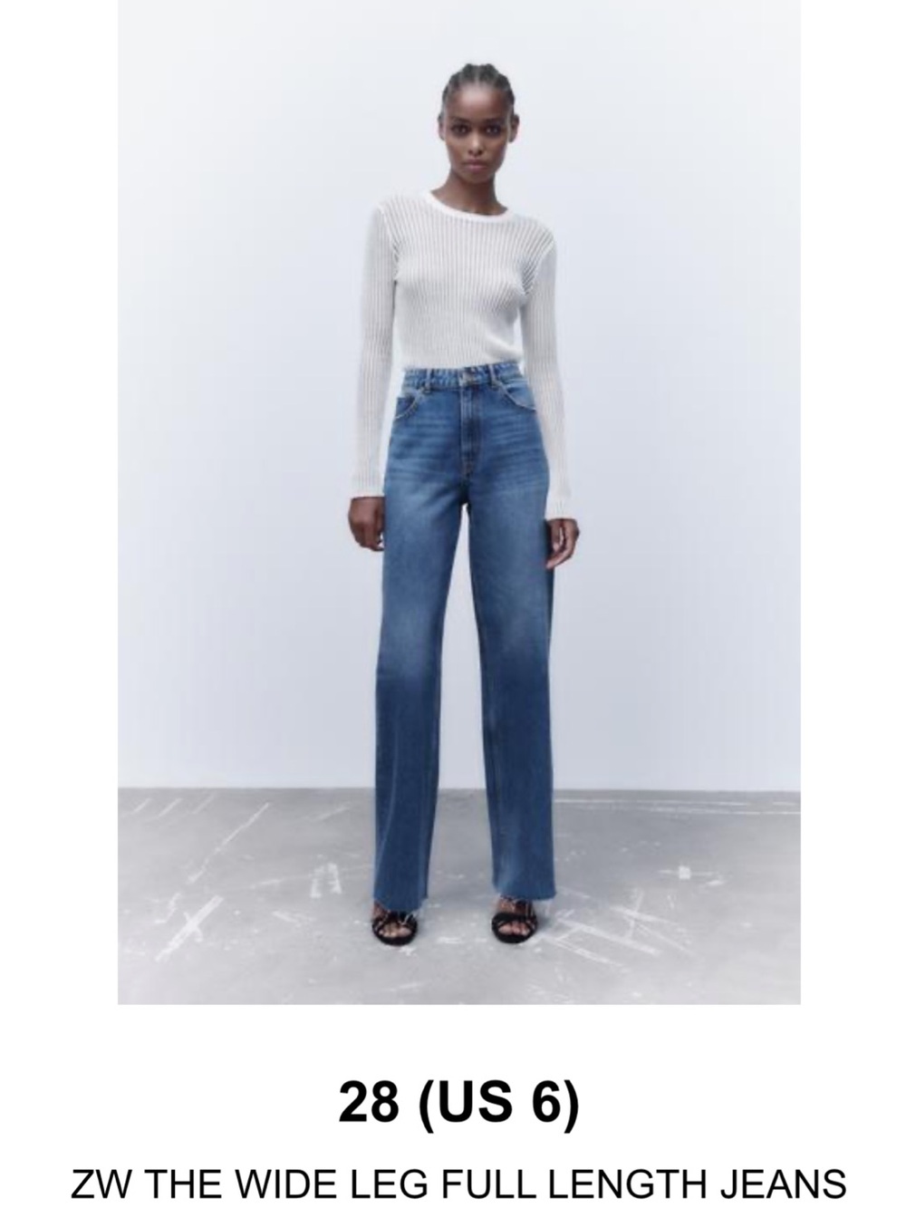 Zara Wide Leg Full Length Jeans